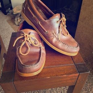 Brooks Brothers Brown Leather Moc Toe Boat Shoes